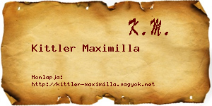 Kittler Maximilla névjegykártya